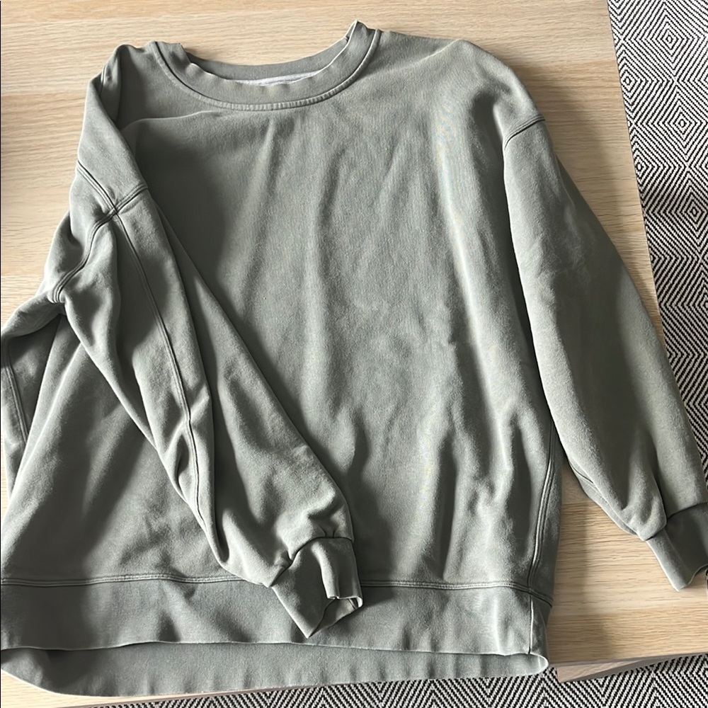 lululemon athletica olive green Crew Neck Sweater